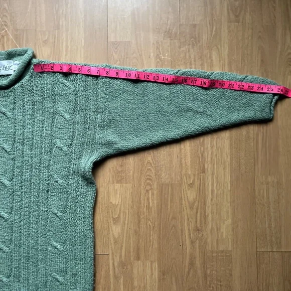 Vintage Jessie light green knit sweater with rolled collar - Size 36 - Picture 7 of 11